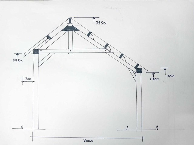 Traditionele douglas kapschuur 960x360x325 cm - afbeelding 10 van  18