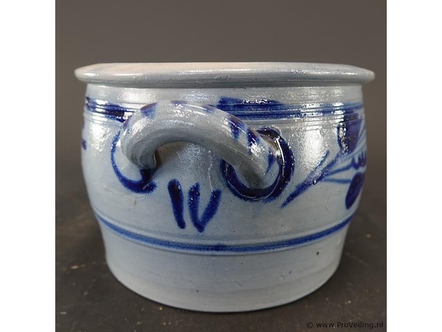 Traditionele keulse pot (of boterpot) van geglazuurd steengoed (gres) - afbeelding 4 van  5