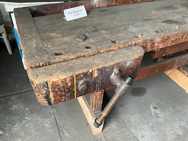 Traditionele schrijnwekersbank 214x65x100cm - afbeelding 2 van  3