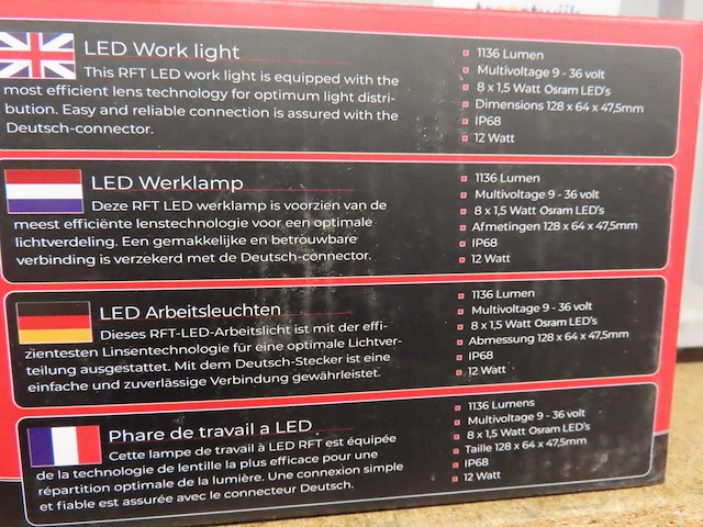 Tralert - onix trsw12274fb - led werklamp 12v (40x) - afbeelding 2 van  2