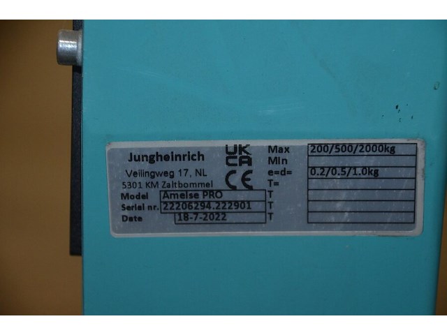 Tranpallet lichtblauw met weeginstallatie jungheinrich ameise - afbeelding 9 van  9