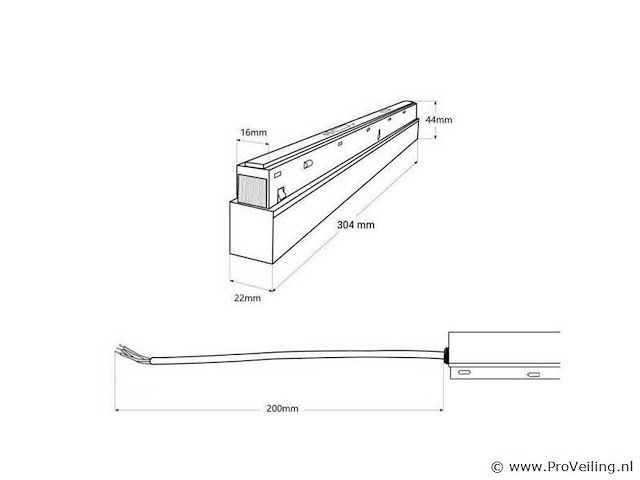 Transformator ponze magnetische rail 20mm 48v -200w (x4) - afbeelding 4 van  5