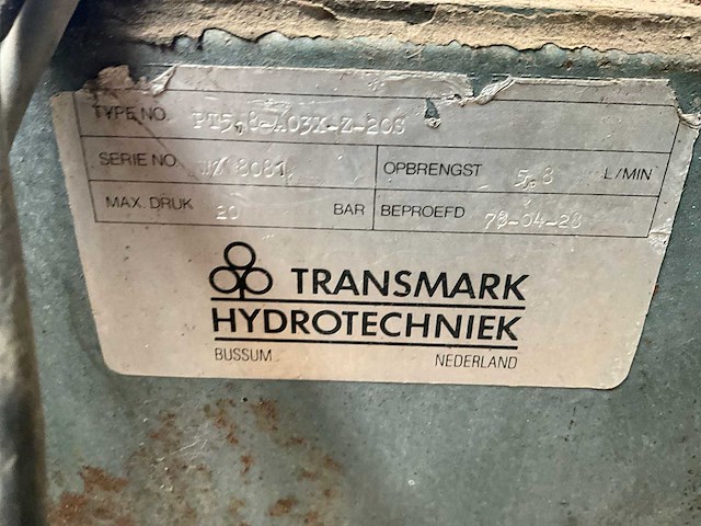 Transmark pt5,8 hydrauliek unit - afbeelding 9 van  9