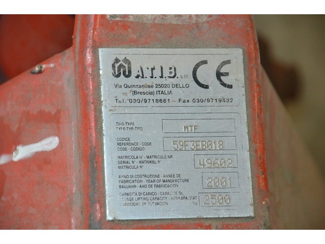 Transpallet rood a.t.i.b. 2500kg - afbeelding 2 van  12