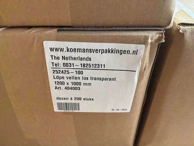 Transparante ldpe vellen (1200 x 1000 mm) (4400x) - afbeelding 2 van  2
