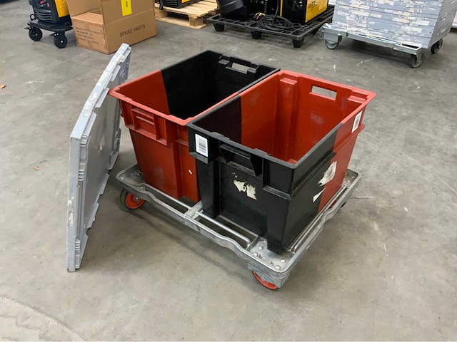 Transport dolly met 2 bakken en deksel (5x) - afbeelding 4 van  10