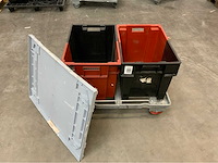 Transport dolly met 2 bakken en deksel (5x) - afbeelding 4 van  9
