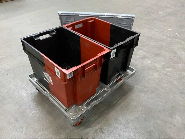 Transport dolly met 2 bakken en deksel (5x) - afbeelding 5 van  10