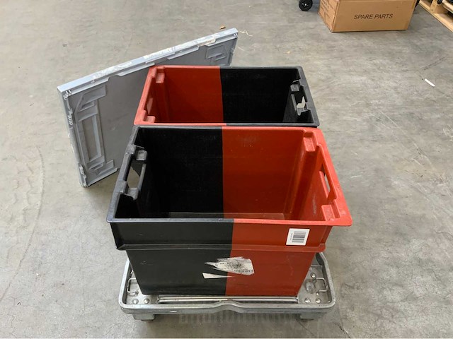 Transport dolly met 2 bakken en deksel (5x) - afbeelding 6 van  10