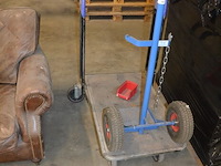 Transportkar 4 wielen, flessenwagen, bruin lederen clubzetel - afbeelding 3 van  7