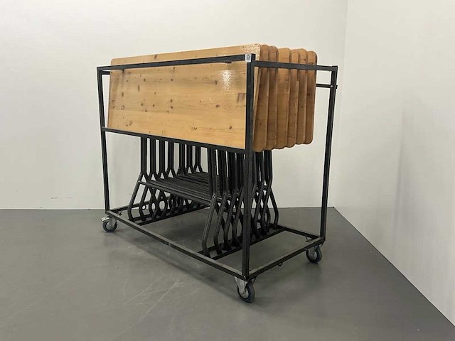 Transportkar met 7x inklapbare bartafels - afbeelding 7 van  8