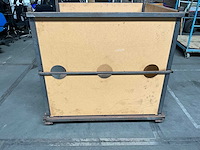 Transportkar v.v. zwenkwielen/uitsparing heftrucklepels 130x120x122cm (2x) - afbeelding 2 van  4