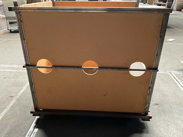 Transportkar v.v. zwenkwielen/uitsparing heftrucklepels 130x120x122cm (2x) - afbeelding 3 van  4