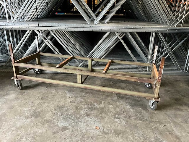Transportwagen v.v. 4 zwenkwielen 260x85cm (5x) - afbeelding 1 van  2