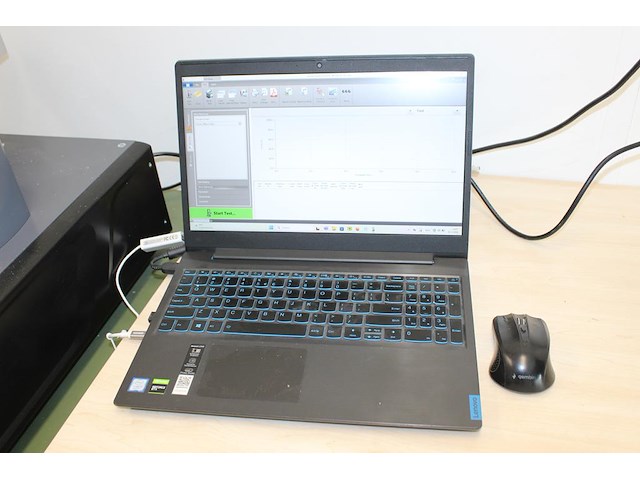 Trek- en druktestmachine testometric x350-20 met onderstel-/tafel en laptop t.b.v. aansturing en diverse hu... - afbeelding 3 van  7