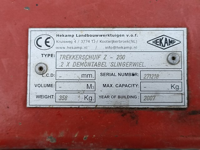 Trekkerschuif, hekamp, z-200, 2007 - afbeelding 7 van  7