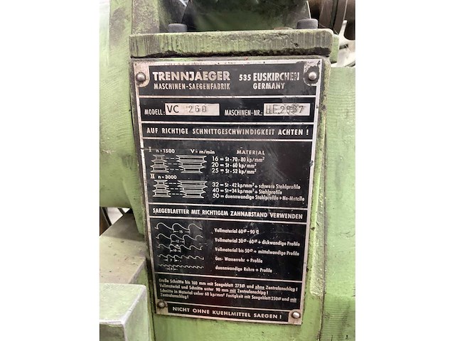 Trennjaeger vc260 afkortzaagmachine - afbeelding 5 van  7