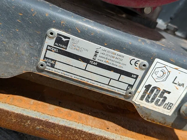 Trilplaat - 16kn - benzine altrad belle, pcx 12/36, bouwjaar 2019 - afbeelding 7 van  7