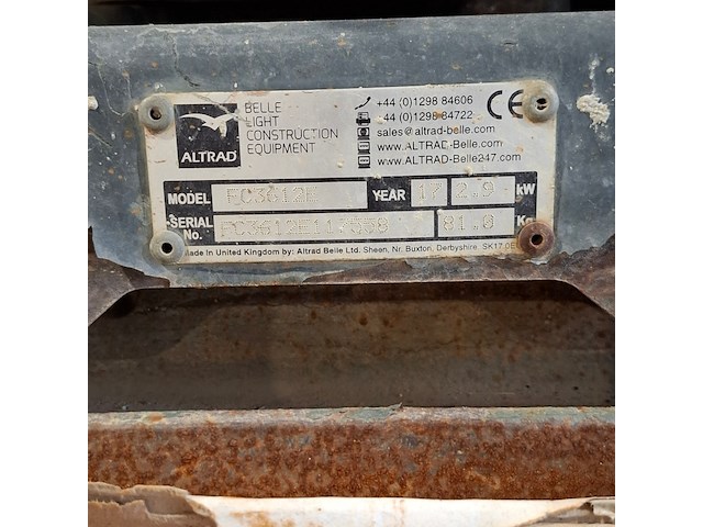 Trilplaat 16kn benzine, altrad belle, pcx 12/36, 2017 - afbeelding 3 van  11
