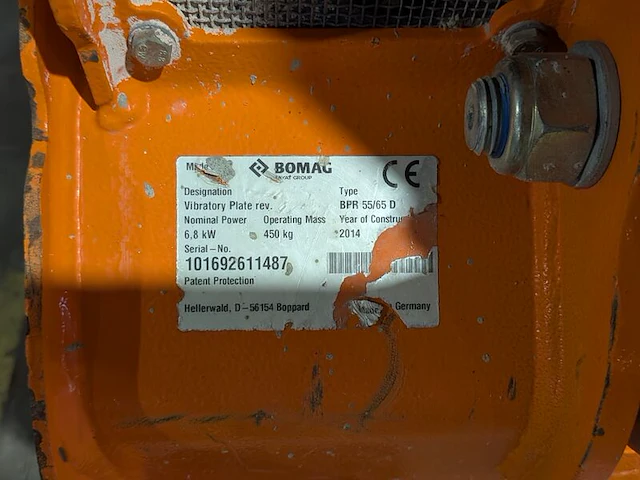 Trilplaat 55kn diesel bomag, bpr 55/65 d, bouwjaar 2014 - afbeelding 8 van  8