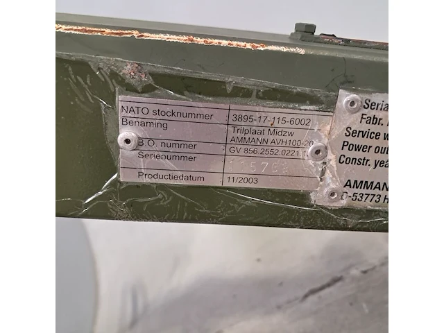 Trilplaat, ammann, avh 100-20, 2003 - afbeelding 3 van  18