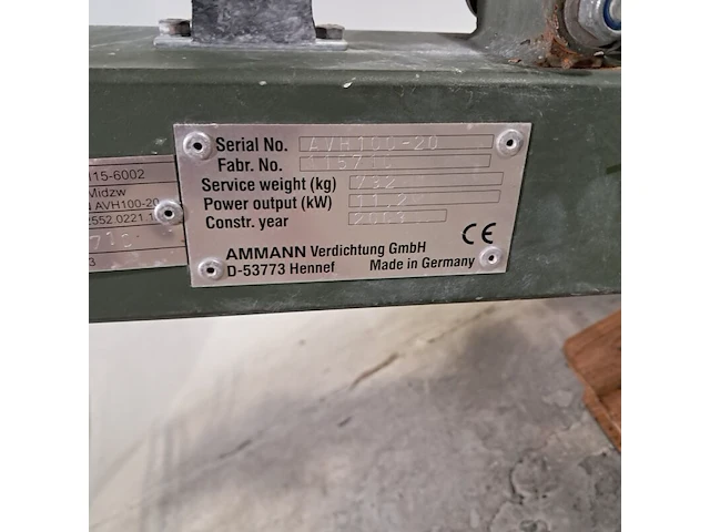 Trilplaat, ammann, avh 100-20, 2003 - afbeelding 9 van  17