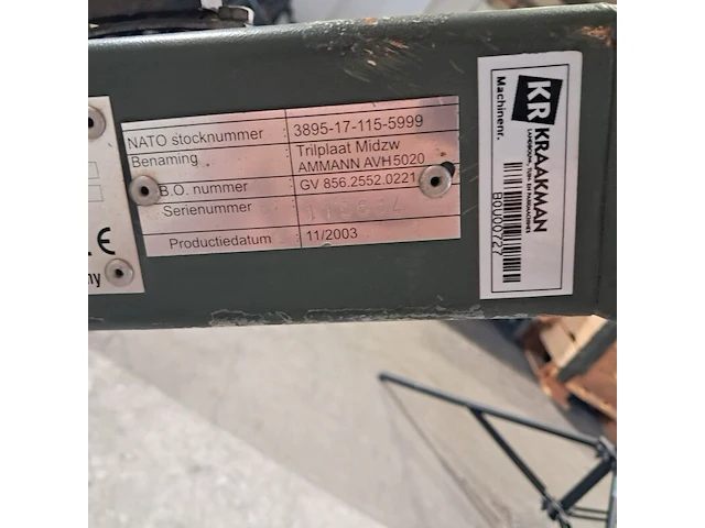 Trilplaat, ammann, avh 5020, 2003 - afbeelding 8 van  18