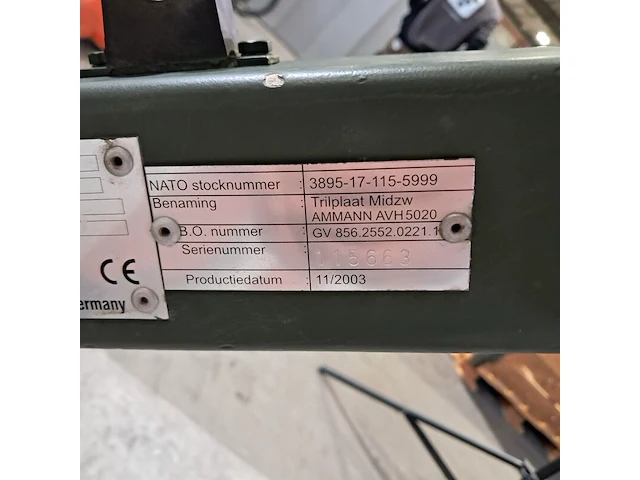 Trilplaat, ammann, avh 5020, 2003 - afbeelding 9 van  18