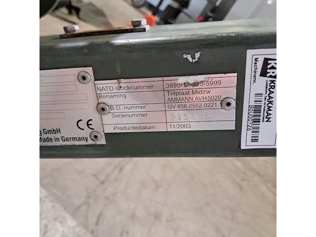 Trilplaat, ammann, avh 5020, 2003 - afbeelding 9 van  17