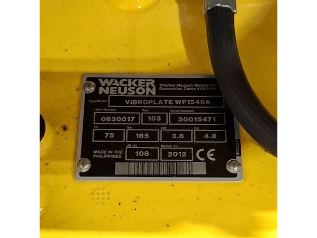 Trilplaat, wacker neuson, vibroplate wp1540a, 2012 - afbeelding 4 van  8