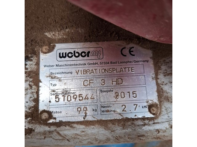 Trilplaat, weber, cf3hw, 2015 - afbeelding 2 van  10