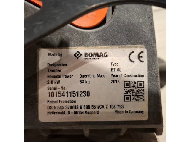 Trilstamper - 15kn - 69kg - benzine, bomag, bt 60, 2018 - afbeelding 5 van  10