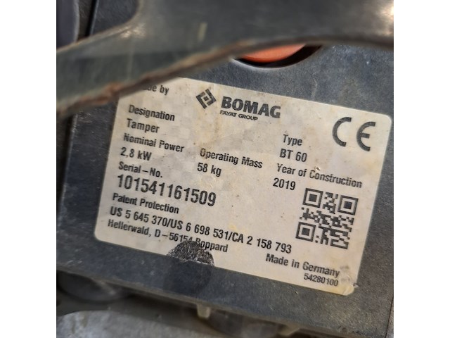 Trilstamper 15kn benzine bomag, bt 60, bouwjaar 2019 - afbeelding 7 van  11