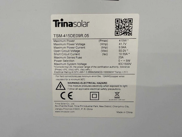 Trina - set van 6 zonnepanelen (415 wp) - solax 2.5kw omvormer - afbeelding 3 van  7