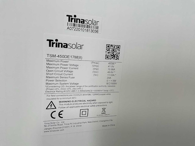 Trinasolar tsm-450de17m(2) zonnepaneel (7x) - afbeelding 3 van  3