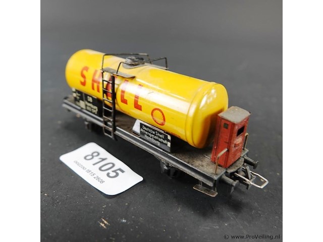 Trix express h0 2078 shell ketelwagen met remmershuis - afbeelding 1 van  5