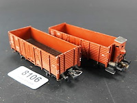 Trix express (schaal h0), vermoedelijk het type 'essen' (open hogeboordwagen), waarvan er één is uitgevoerd met een remmershuisje - afbeelding 1 van  5