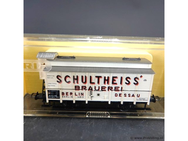 Trix goederen-/koelwagen met het opschrift "schultheiss brauerei" van de voormalige spoorwegmaatschappij k.p.e.v. (königlich preußische eisenbahn-verwaltung) - afbeelding 2 van  3