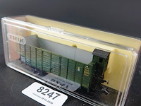 Trix hoge open goederenwagen (hogeboordwagen) met remmershuis van de koninklijke beierse staatsspoorwegen (k.bay.sts.b.) - afbeelding 1 van  3