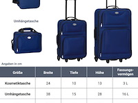 Trolley reiskofferset / kofferset athen - 5-delig - blauw - afbeelding 15 van  16