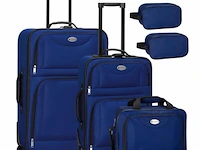Trolley reiskofferset / kofferset athen - 5-delig - blauw