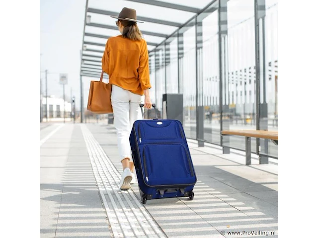 Trolley reiskofferset / kofferset athen - 5-delig - blauw - afbeelding 9 van  16