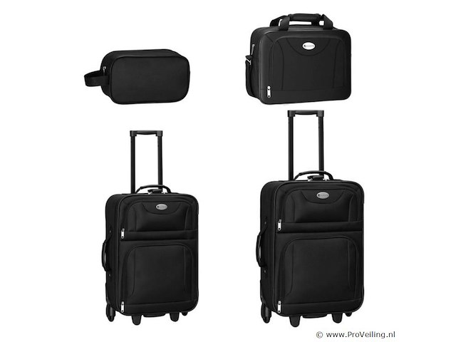 Trolley reiskofferset / kofferset athen - 5-delig - zwart - afbeelding 16 van  16