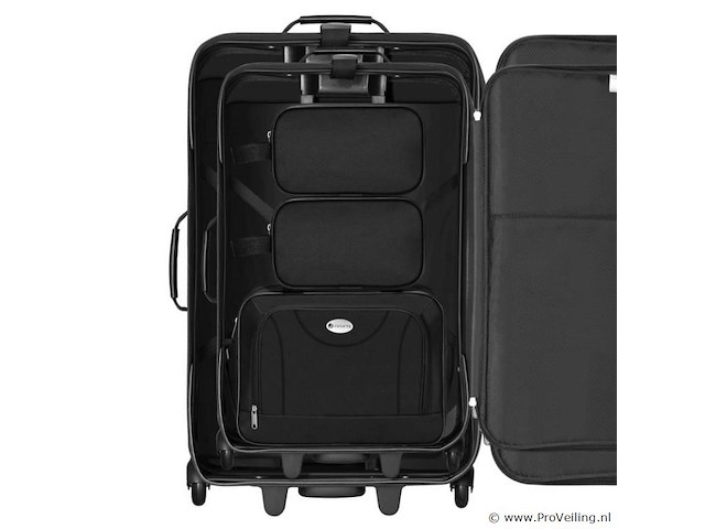 Trolley reiskofferset / kofferset athen - 5-delig - zwart - afbeelding 2 van  16
