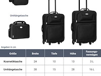 Trolley reiskofferset / kofferset athen - 5-delig - zwart - afbeelding 15 van  16