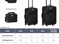 Trolley reiskofferset / kofferset athen - 5-delig - zwart - afbeelding 15 van  16