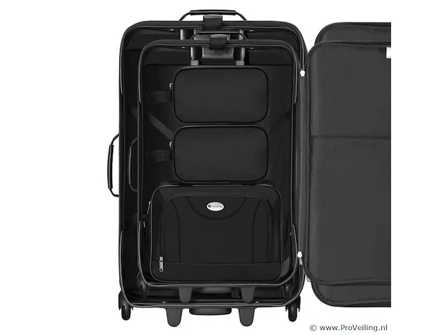Trolley reiskofferset / kofferset athen - 5-delig - zwart - afbeelding 2 van  16