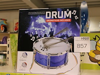 Trommel met stokken blauw. - afbeelding 1 van  2