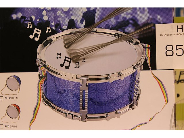 Trommel met stokken blauw. - afbeelding 2 van  2