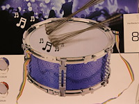 Trommel met stokken blauw. - afbeelding 2 van  2
